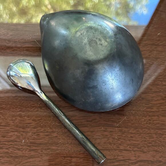 Vintage Stainless Steel Condiment Serving Bowl & Spoon Set - Picture 10 of 10